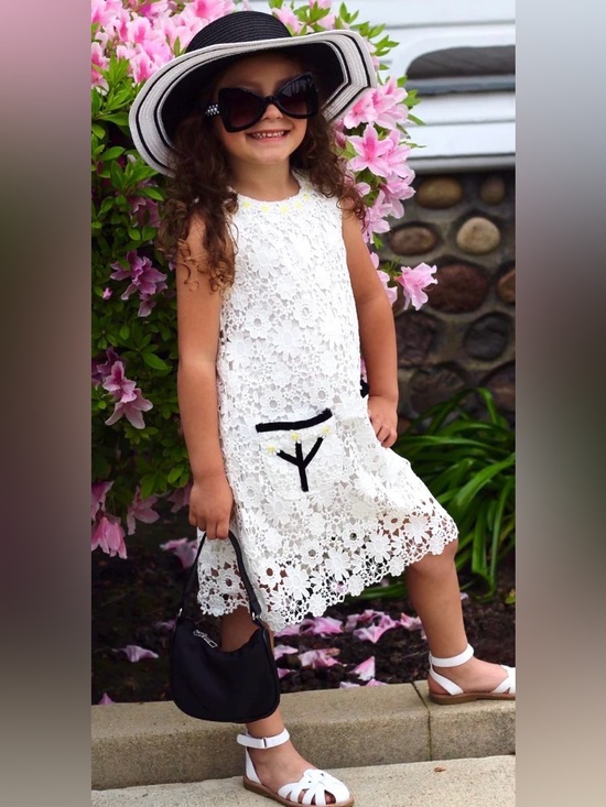 Doe A Dear Other - NWT Doe A Dear Little Girl Full Lace Embroidered Sleeveless Dress - Size 6